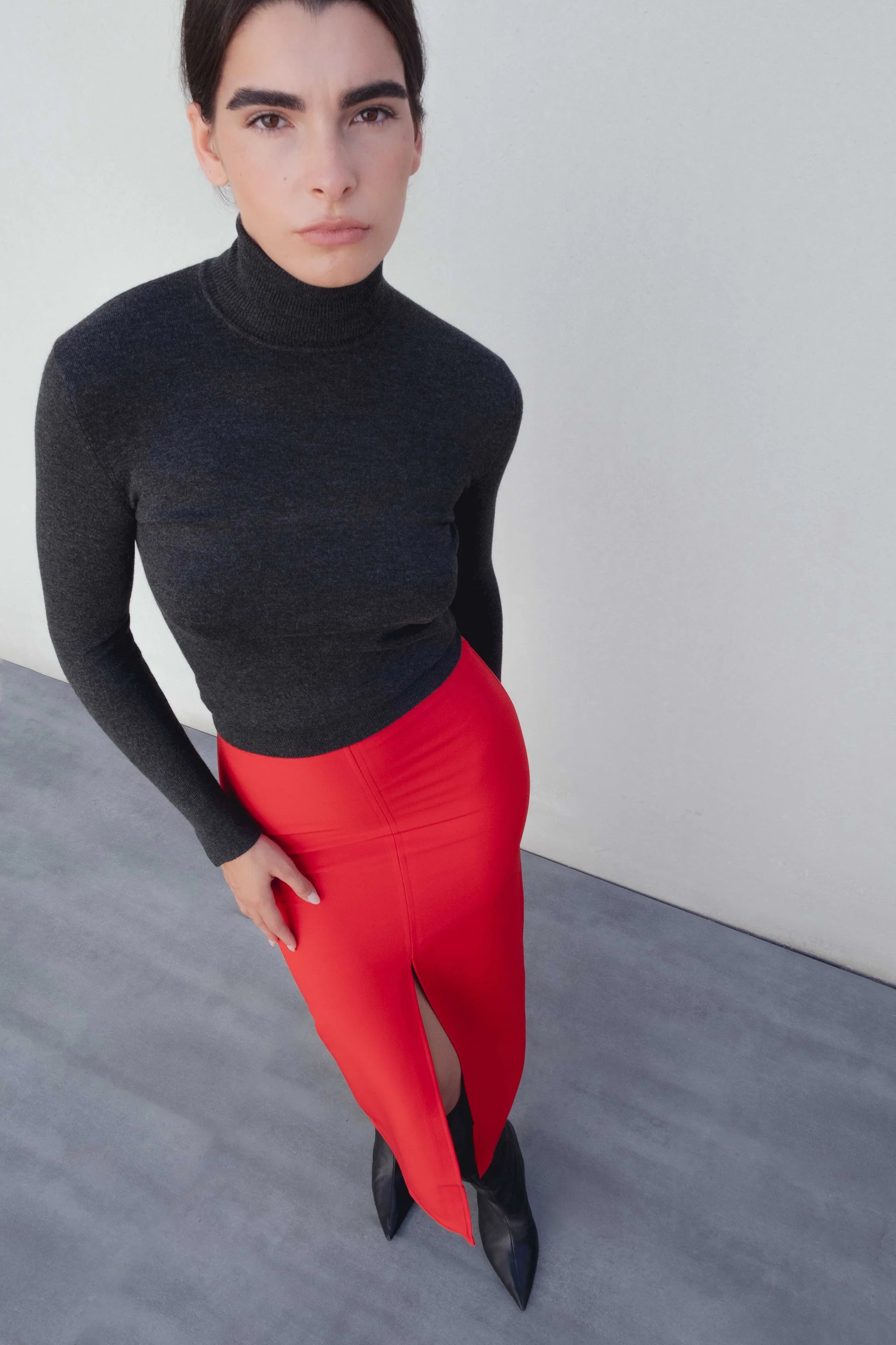 Saia Midi Comprida com Abertura