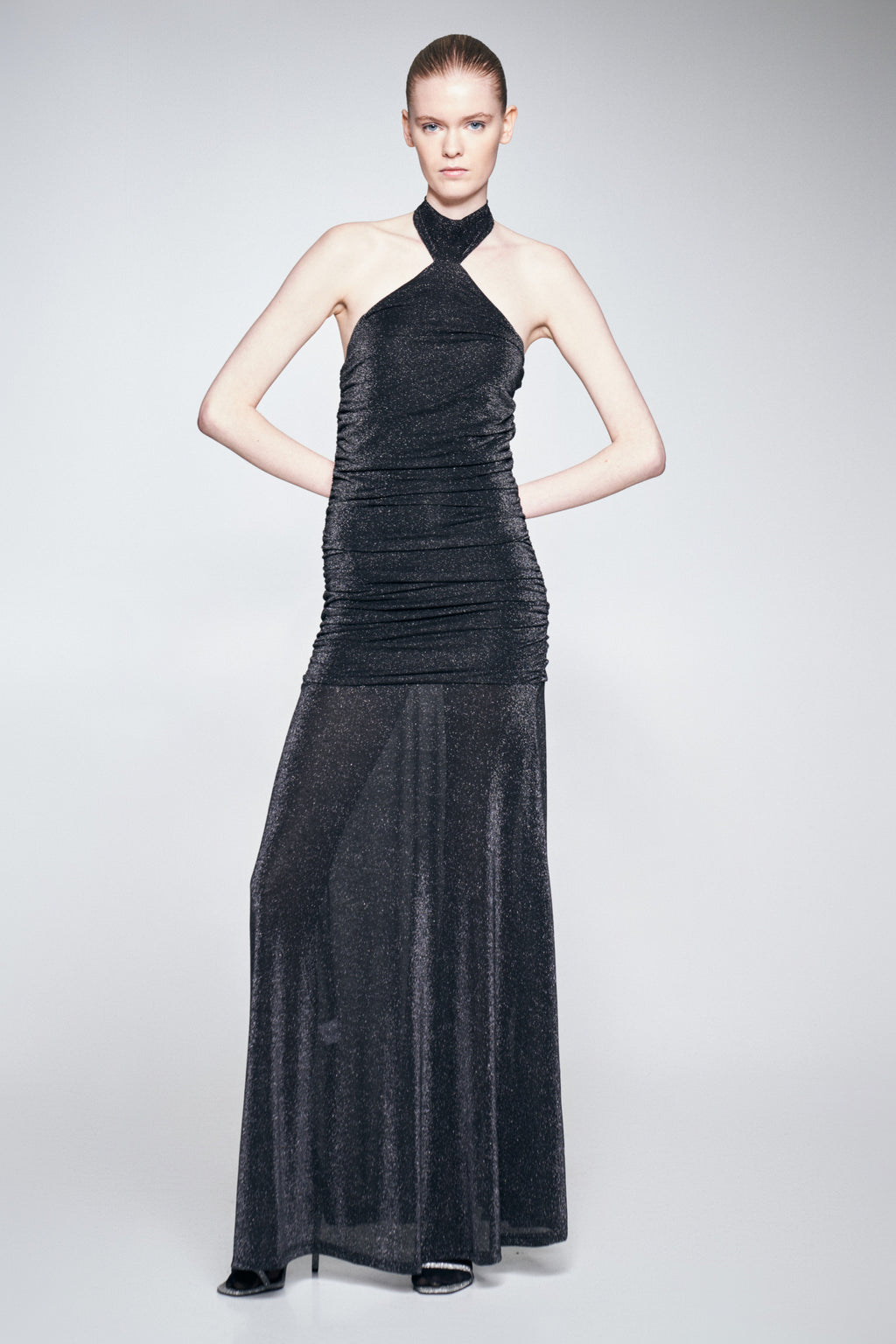 Vestido Halter Lurex