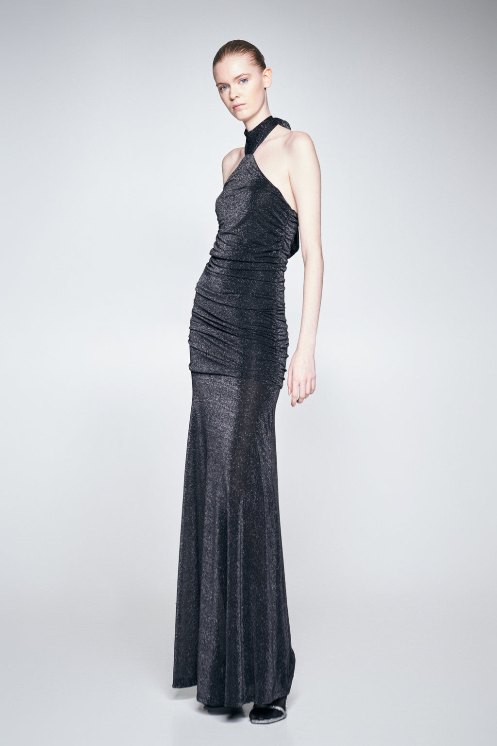 Vestido Halter Lurex