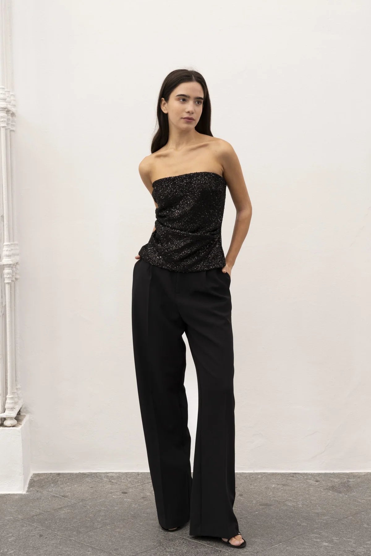 Top Lantejoulas Preto