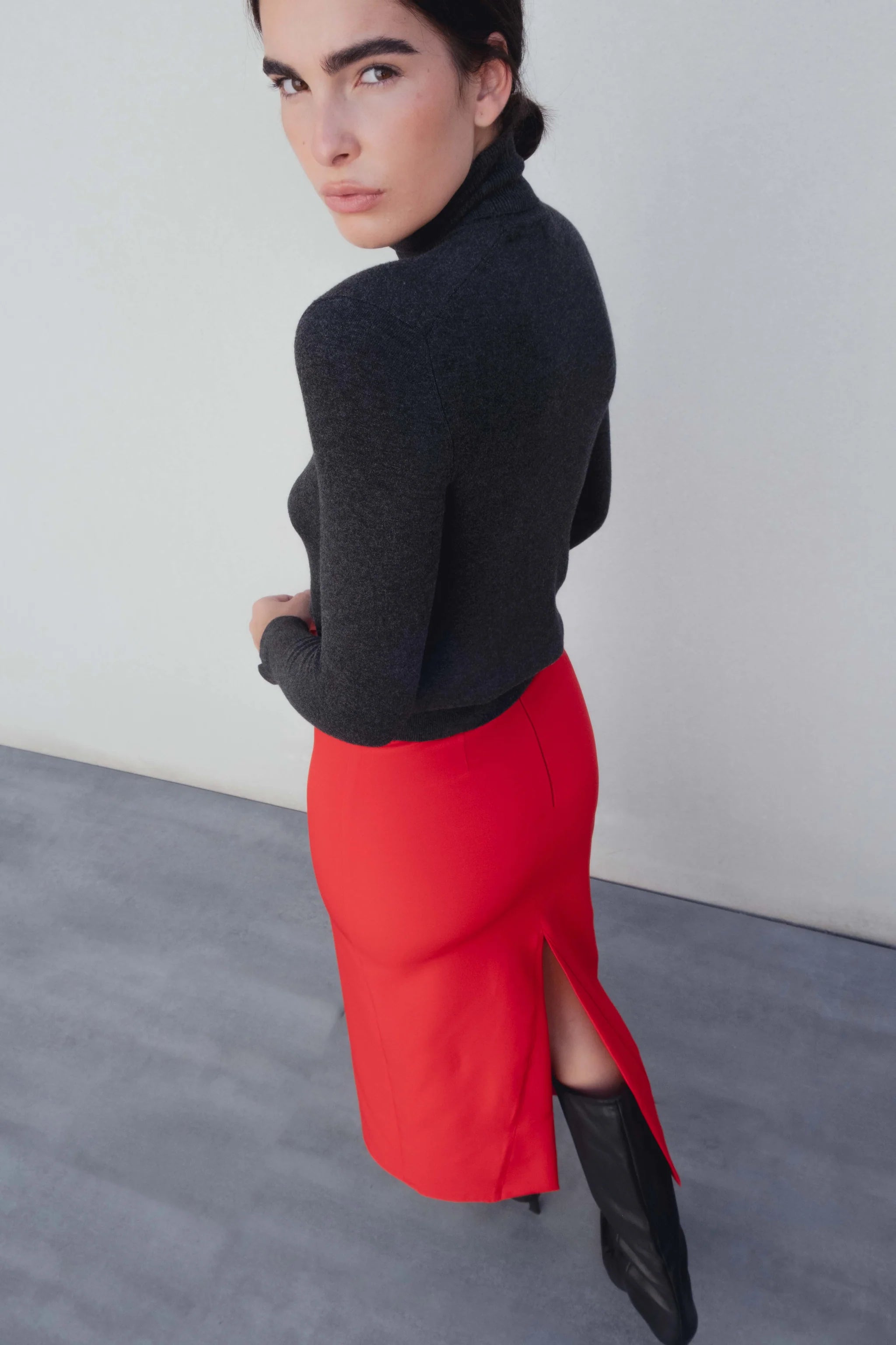 Saia Midi Comprida com Abertura