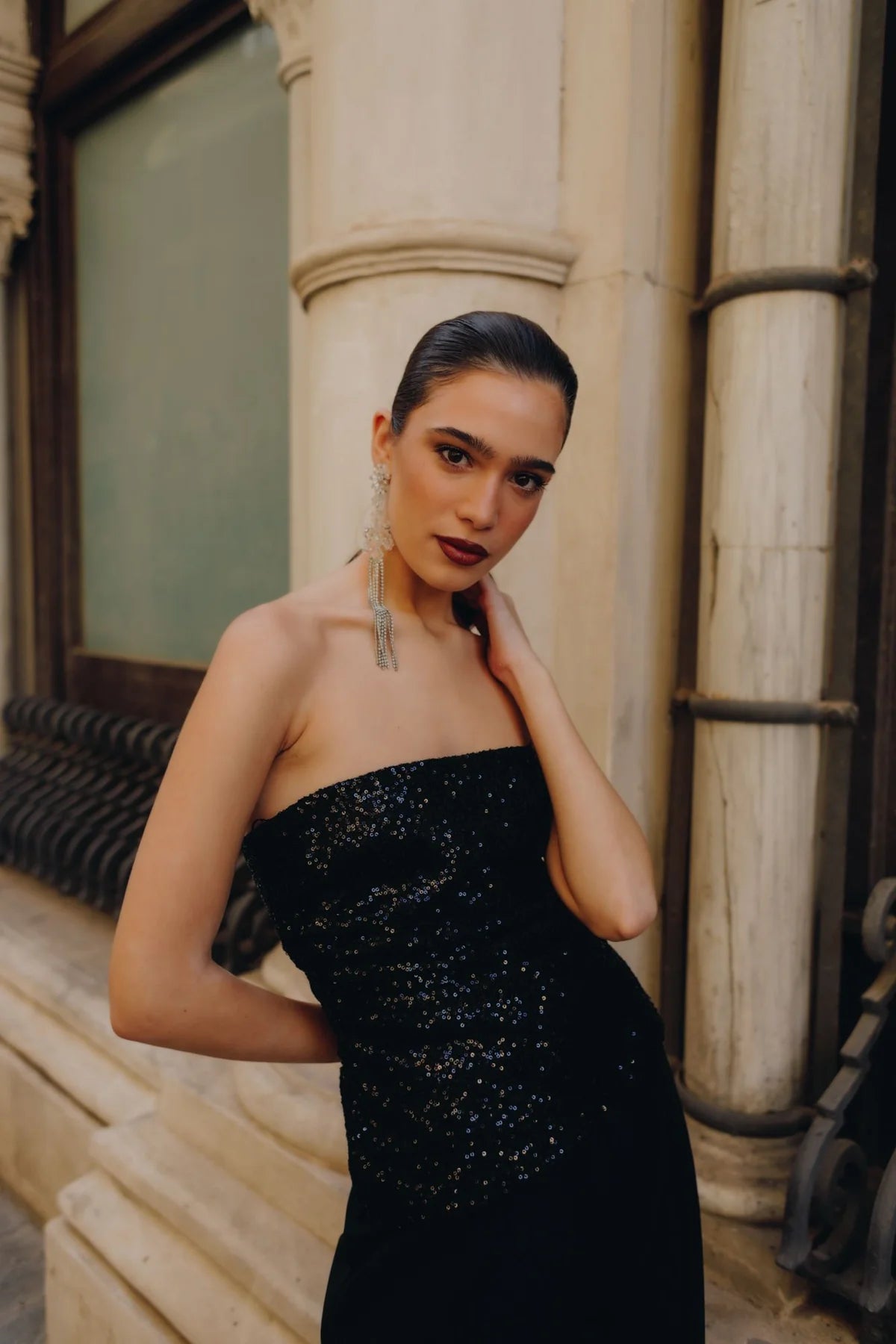 Top Lantejoulas Preto