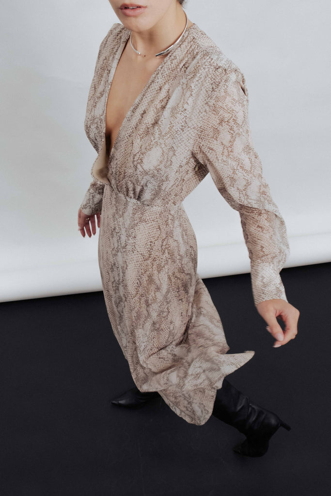 Vestido Gasa Estampado Animal